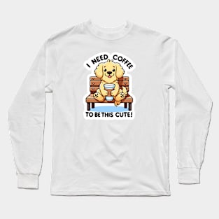 Cute Dog Coffee Lover Gifts Long Sleeve T-Shirt